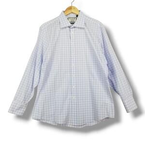 Thomas‎ Pink The Sterling Button Up Dress Shirt 17-35 Blue Pink White Plaid